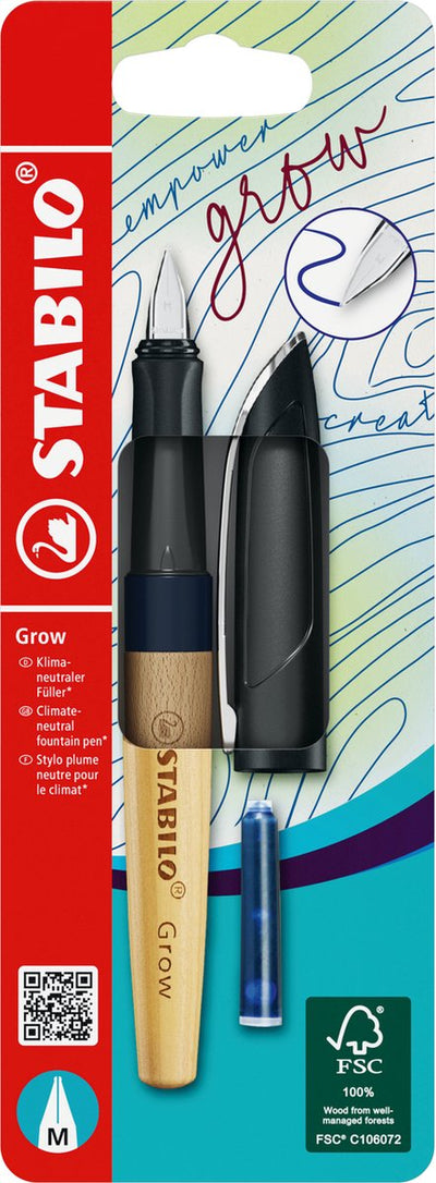 Stylo plume Stabilo Grow, hêtre bleu myrtille