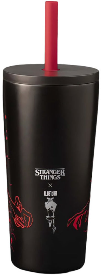 Bialetti Stranger Things - tasse thermos avec paille - acier inoxydable - 600 ml - brille dans le noir - gobelet de voyage