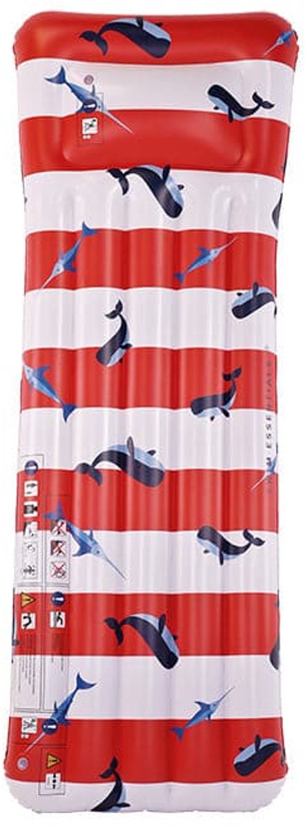 Rayures océaniques | lit d'air de luxe blanc rouge