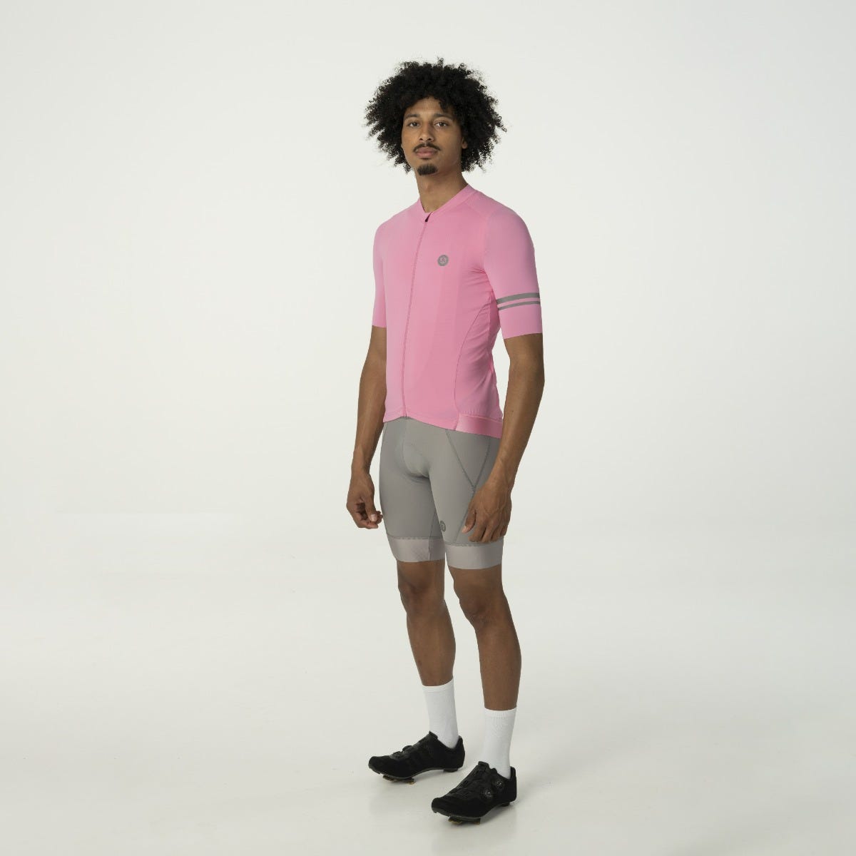 Chemise de cyclisme unie performance homme kawaii rose