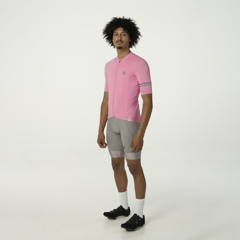 Chemise de cyclisme unie performance homme kawaii rose