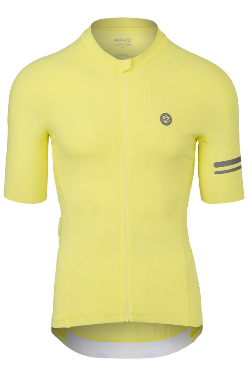 Chemise de cyclisme solide performance pour hommes à queue jaune