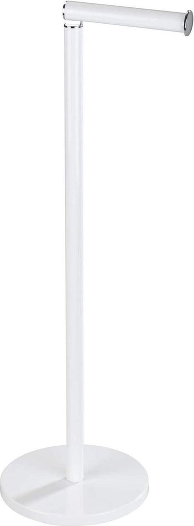 Wenko Porte-rouleau de papier toilette 2 en 1 en acier blanc mat - Porte-rouleau de rechange - Porte-papier toilette autoportant - Porte-rouleau de papier toilette debout