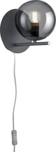 Trio pure - applique - anthracite - excl. 1x e14 28w - verre fumé