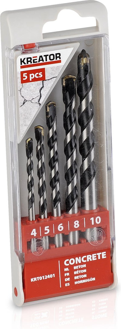 Kreator - accessoires - krt012401 - jeu de forets à béton - ø 4-10mm - 5 pcs.