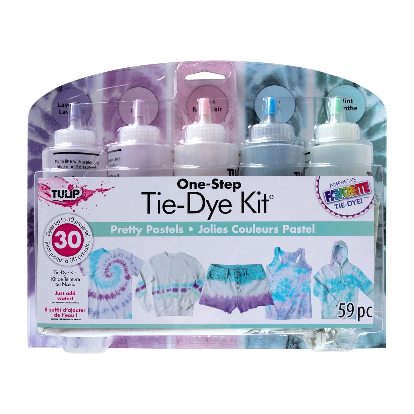 Tulipe tie dye tulipe one-step • kit tie-dye 5 couleurs jolis pastels