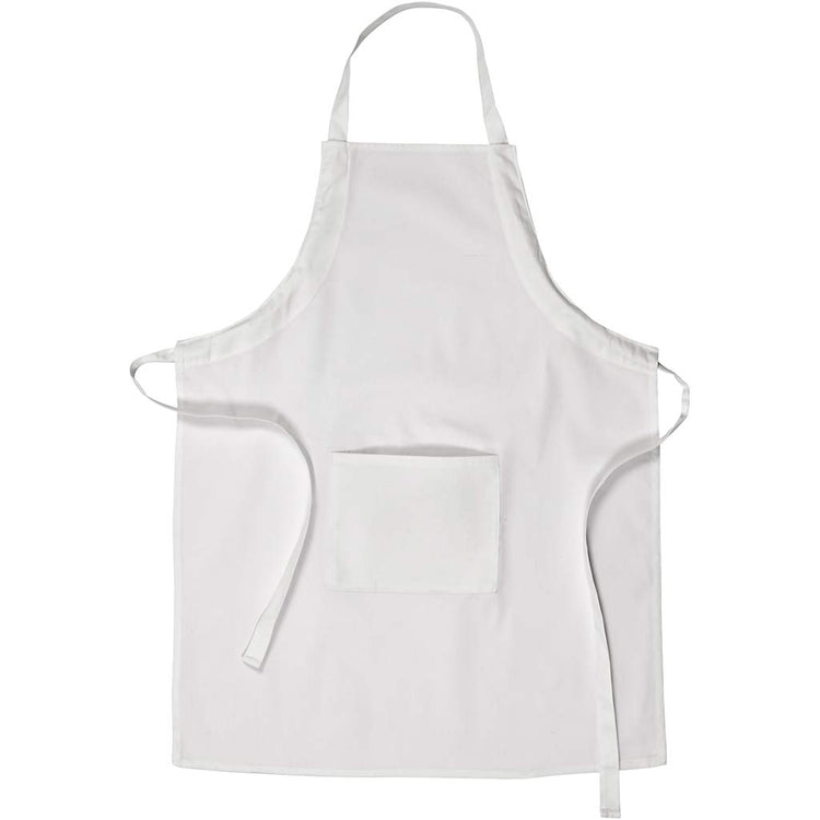 Tablier Creativ Company avec poche, L : 84 cm, l : 65 cm, taille m-xl cm, 210 g, blanc, 1 pièce