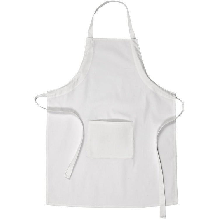 Tablier Creativ Company avec poche, L : 84 cm, l : 65 cm, taille m-xl cm, 210 g, blanc, 1 pièce