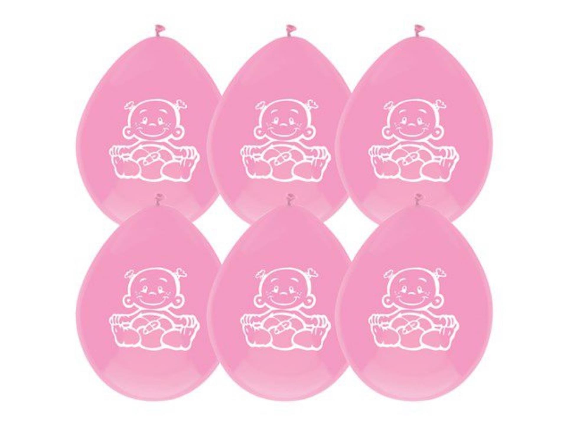 Haza ballons naissance fille sachet de 6 pièces