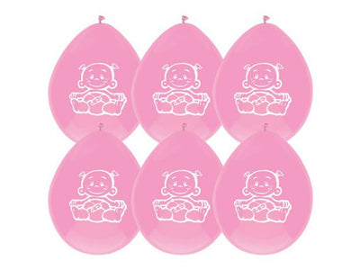 Haza ballons naissance fille sachet de 6 pièces
