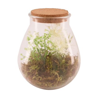 Vase en verre Collections naturelles avec plante artificielle ø19,5x23,5cm