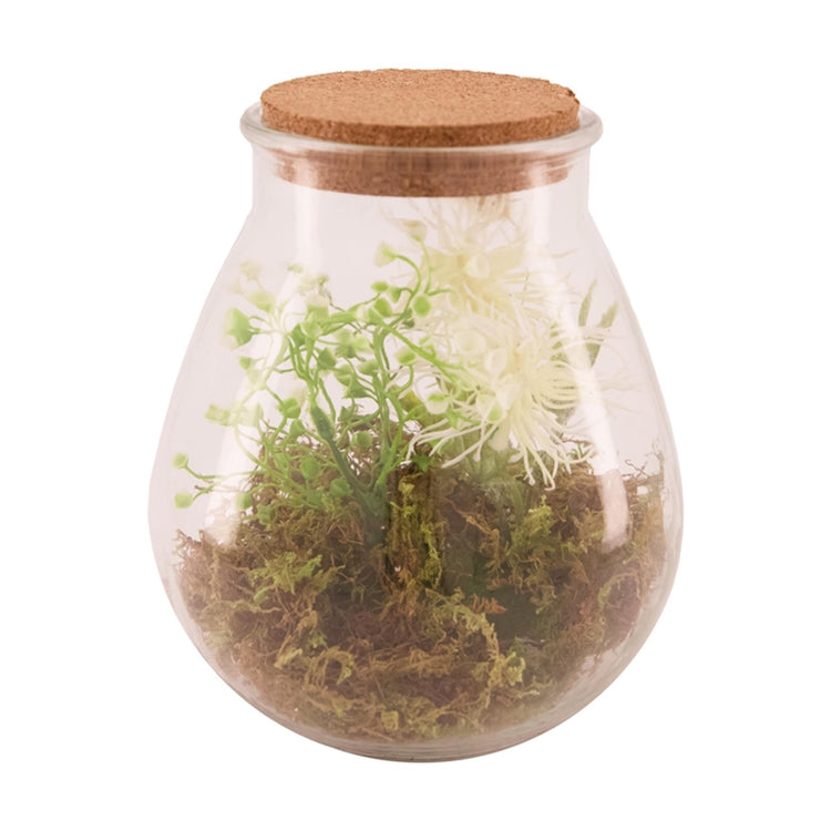 Vase en verre Collections naturelles avec plante artificielle ø19,5x23,5cm