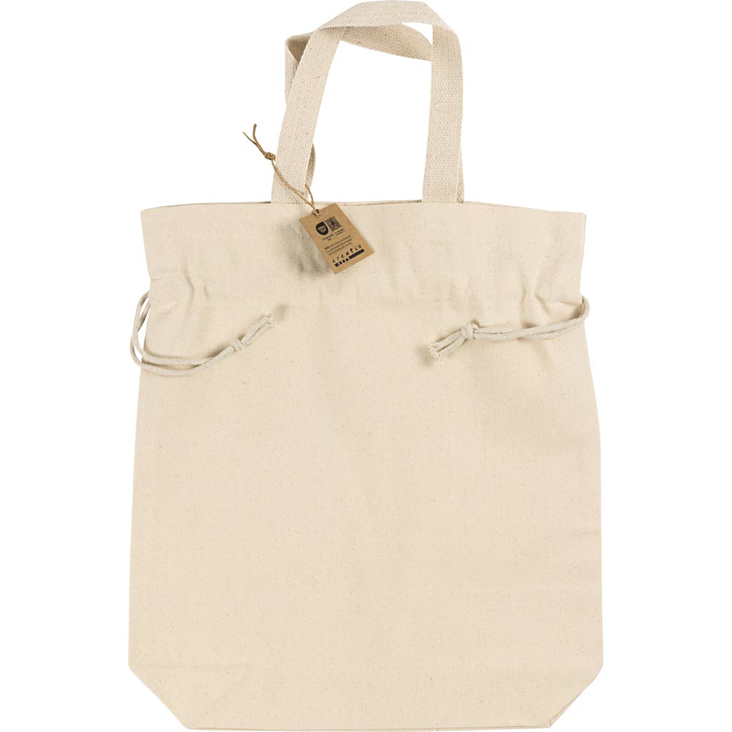 Sac d'entreprise Creativ avec cordon de serrage, h : 40 cm, p : 8 cm, l : 34 cm, naturel clair, 1 pièce