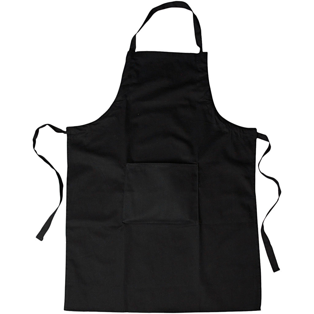 Creativ Company Cotton tablier noir avec boîte, 89x66cm