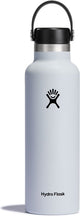 Bouteille à boire à bouchon flexible à bouche standard Hydro Flask (621 ml) - blanche