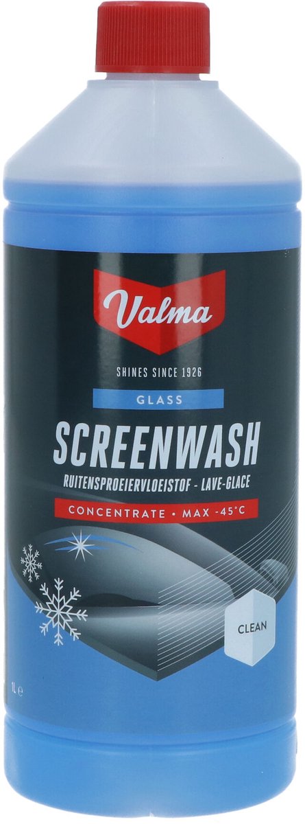 Liquide lave-glace Valma - antigel - concentré - protégé jusqu'à -45°c - 100% sans méthanol - 1 litre