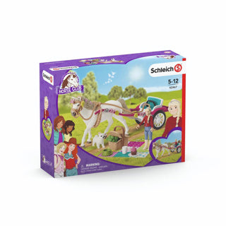 Schleich Horse Club Play Figure Set - Calèche pour spectacle équestre - Jouets pour enfants pour garçons et filles - 5 à 12 ans - 33 pièces - 42467
