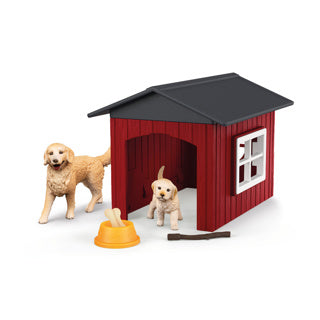 SCHLEICH FARM WORLD DOG LOFT avec Golden Retrievers 42722