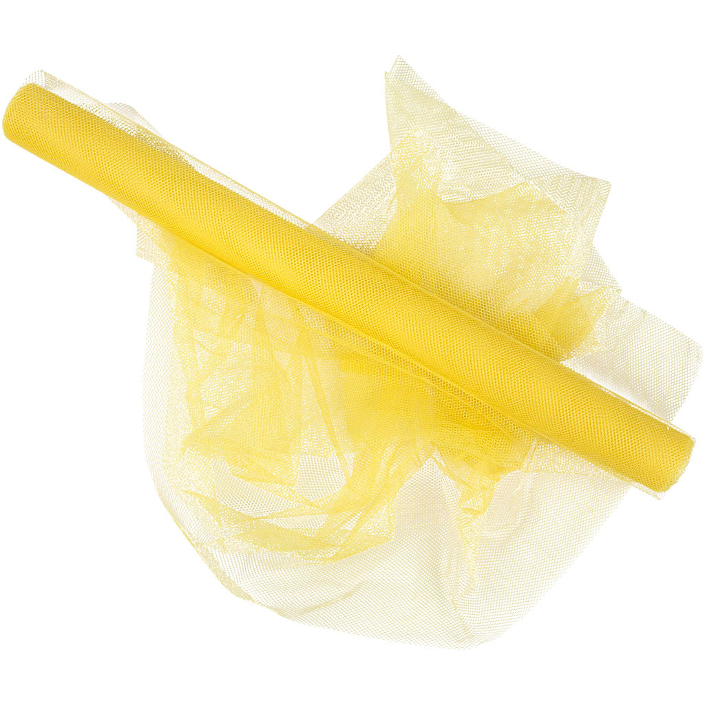 Tulle Creativ company, l: 50 cm, jaune, 5 m 1 rouleau