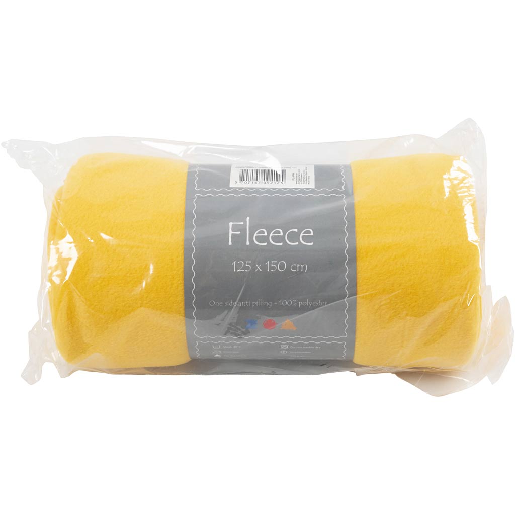 Creativ company polaire, l: 125 cm, l: 150 cm, 200 g, jaune, 1 pièce