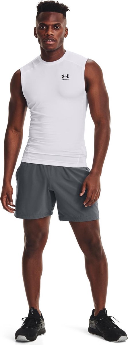 Under Armour UA HG Armor Comp SL-WHT chemise de sport homme - blanc - noir