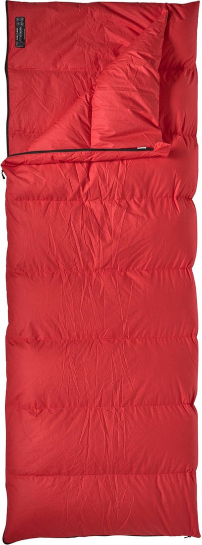Sac de couchage extérieur en duvet Lowland - compagnon économique - 210x80 cm - rouge
