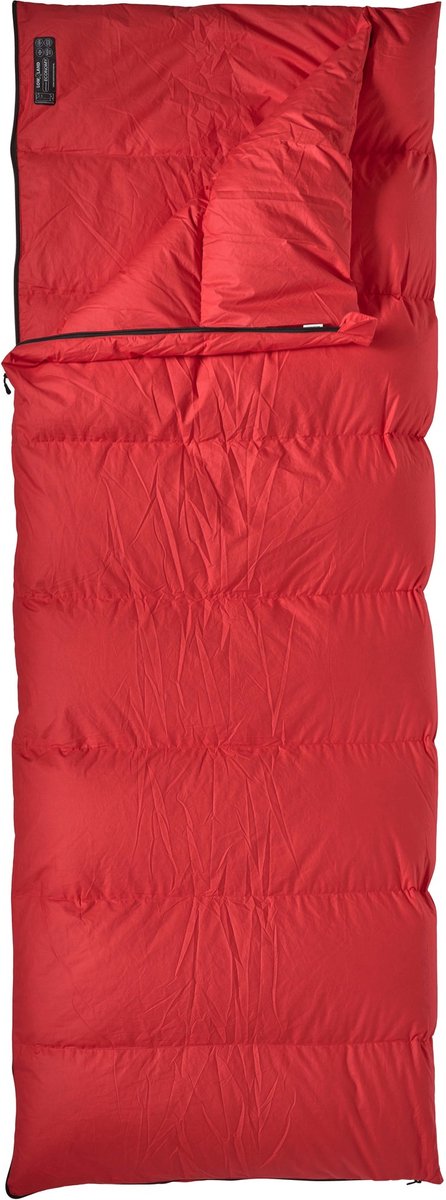Sac de couchage extérieur en duvet Lowland - compagnon économique - 210x80 cm - rouge