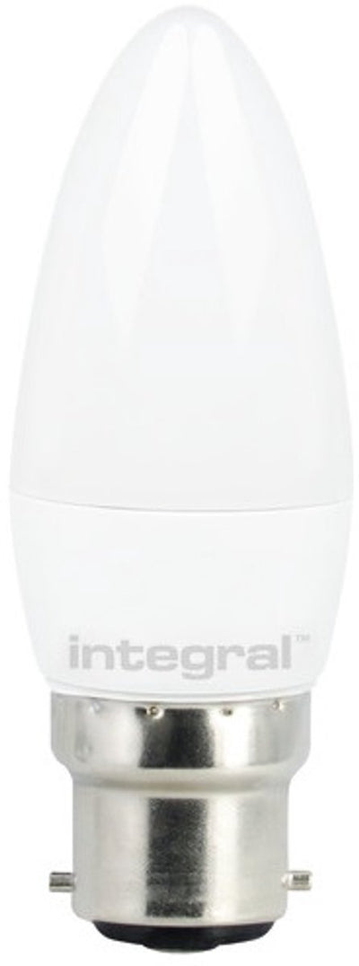Lampe bougie LED intégrée B22D 3,4W 250lm 2700K mate non dimmable | b22d ba22d (ø2,2 cm) | blanc très chaud | 3,4 watts | 15 000 heures de combustion