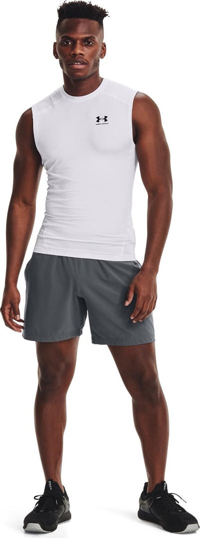Under Armour UA HG Armour Comp SL-WHT chemise de sport homme - blanc - noir