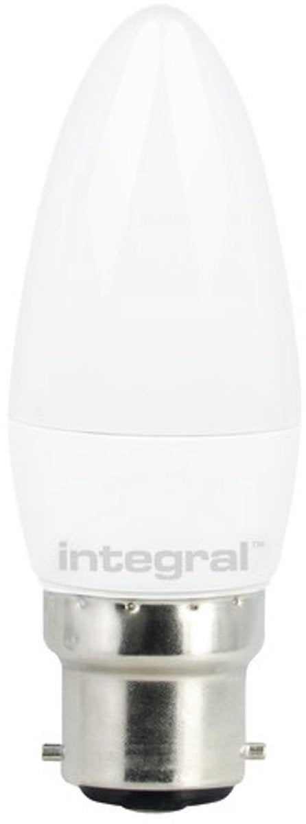 Lampe bougie LED intégrée B22D 3,4W 250lm 2700K mate non dimmable | b22d ba22d (ø2,2 cm) | blanc très chaud | 3,4 watts | 15 000 heures de combustion