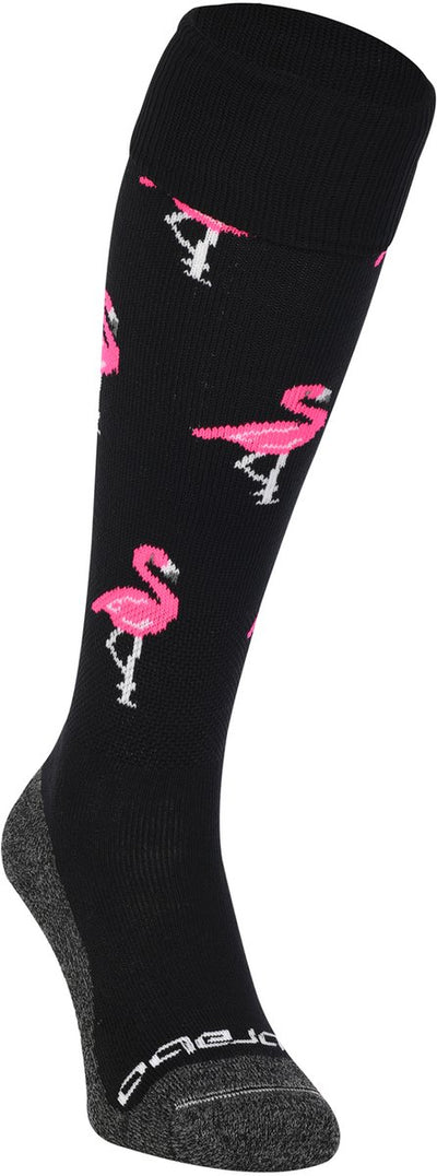 Brabo bc8460b chaussettes flamingo noir rose chaussettes de sport unisexes - noir rose