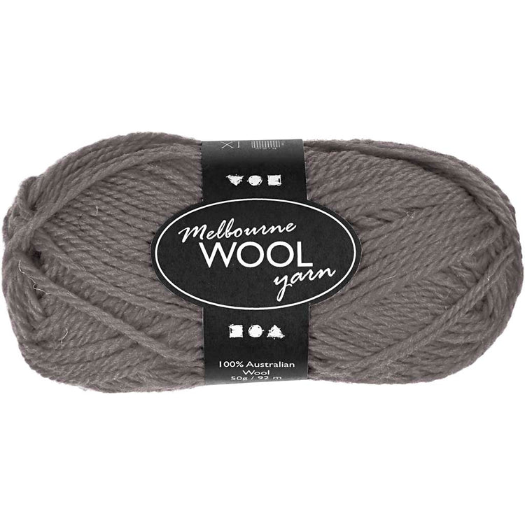 Fil de laine Creativ company melbourne, l : 92 m, gris, 50 g 1 pelote