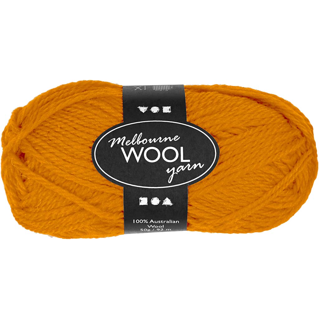 Fil de laine Creativ company melbourne, l : 92 m, ocre, 50 g 1 pelote