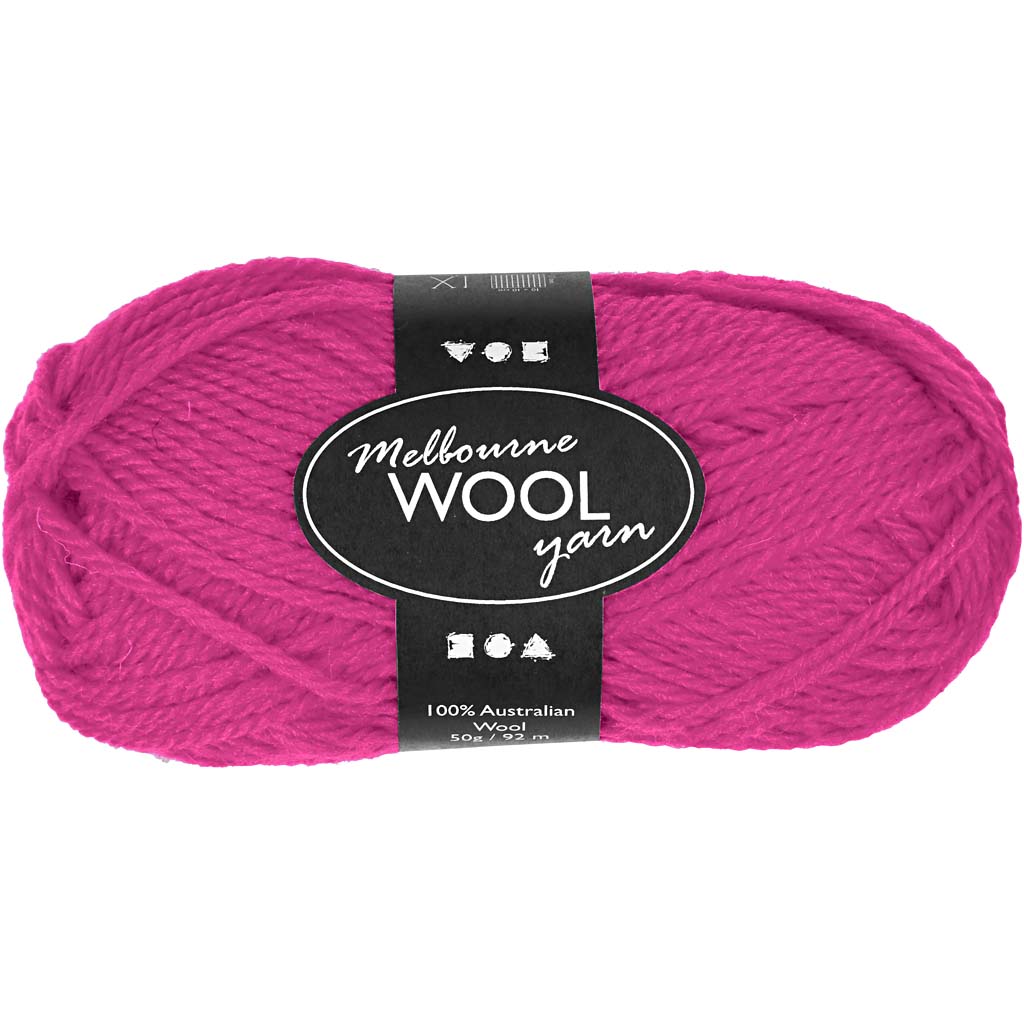 Fil de laine Creativ company melbourne, l : 92 m, rose fluo, 50 g 1 pelote