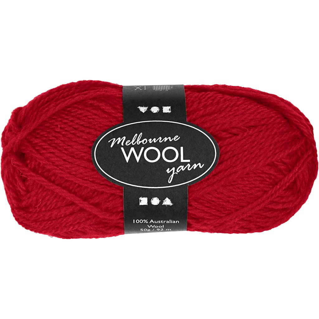 Fil de laine Creativ company melbourne, l : 92 m, rouge, 50 g 1 pelote