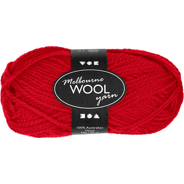 Fil de laine Creativ company melbourne, l : 92 m, rouge, 50 g 1 pelote