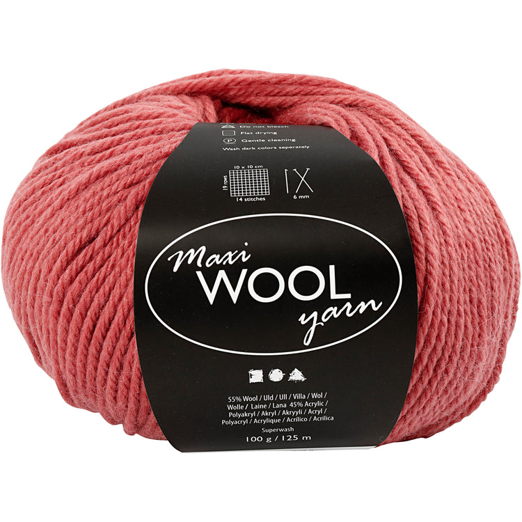 Fil de laine Creativ company, l : 125 m, rose foncé, 100 g 1 pelote