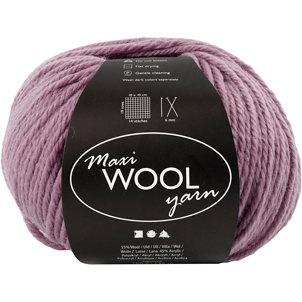 Fil de laine Creativ company, l: 125 m, lavande, 100 gr 1 pelote