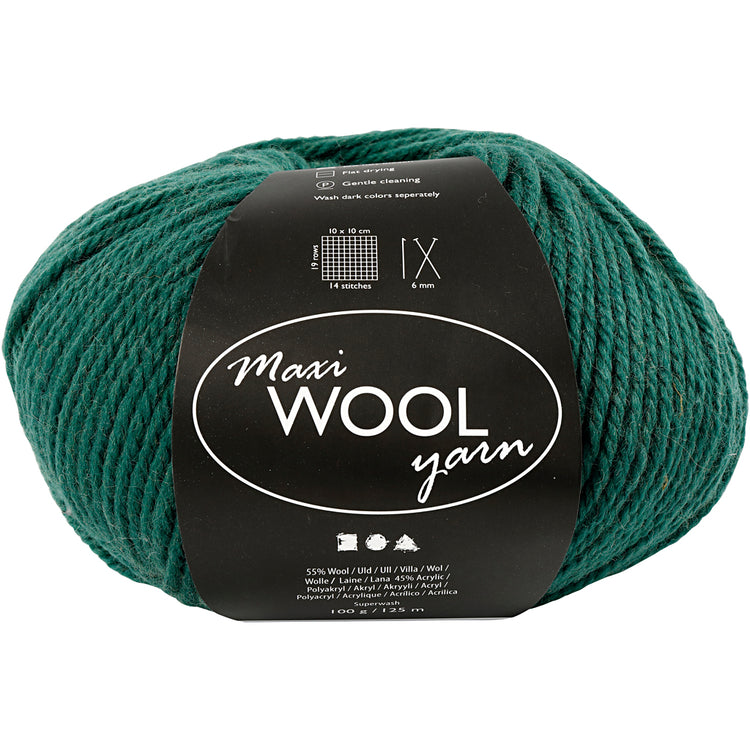 Fil de laine Creativ company, l: 125 m, vert, 100 gr 1 pelote
