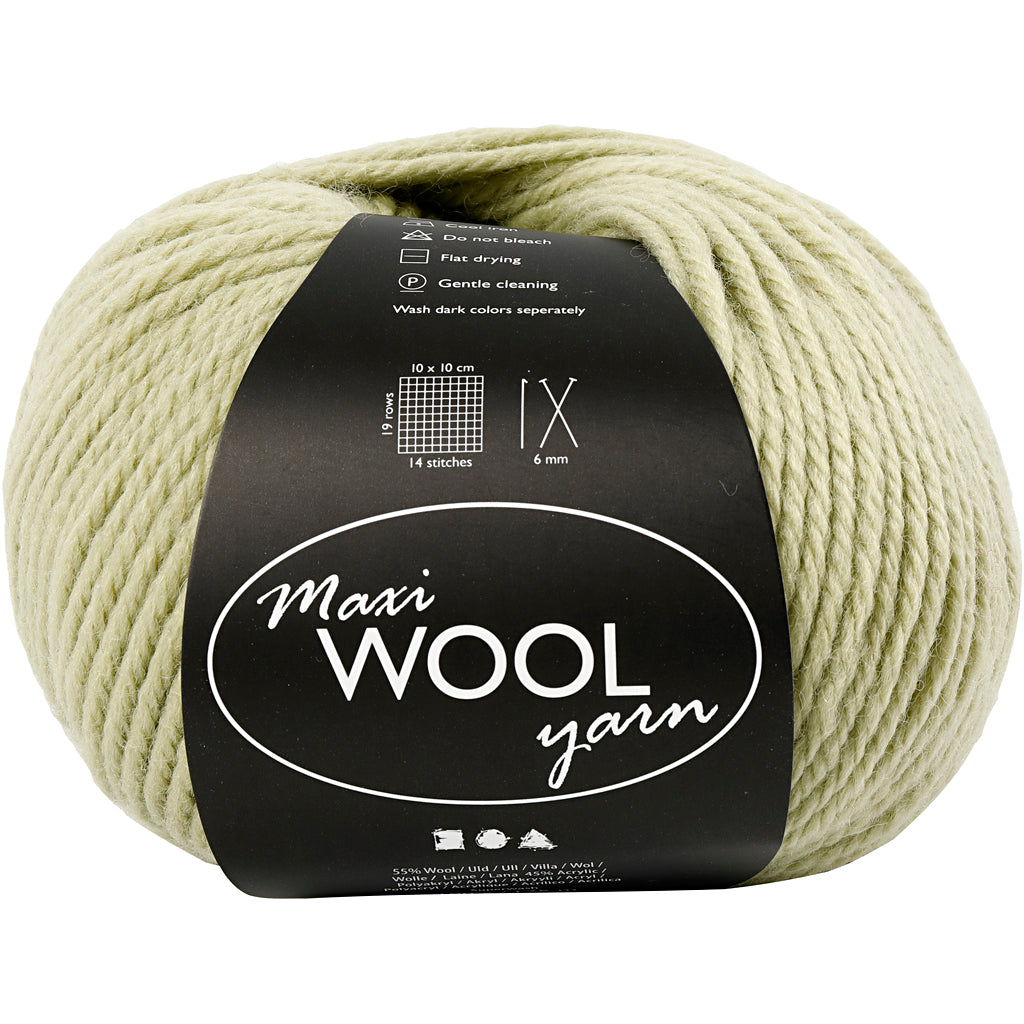 Fil de laine Creativ company, l : 125 m, vert clair, 100 g 1 pelote