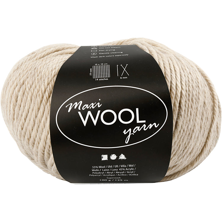 Fil de laine Creativ company, l: 125 m, mélange de couleurs sable, 100 gr 1 pelote