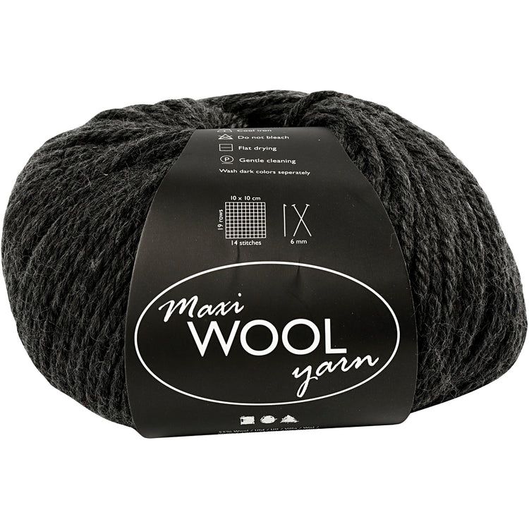 Fil de laine Creativ company, l: 125 m, mélange gris foncé, 100 gr 1 pelote
