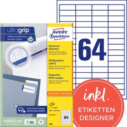Etiquettes universelles avery zweckform 3667 blanc 6.400 pièces
