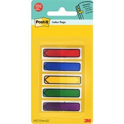 Index tape drapeaux flèche 3m rouge bleu jaune vert repositionnable inscriptible