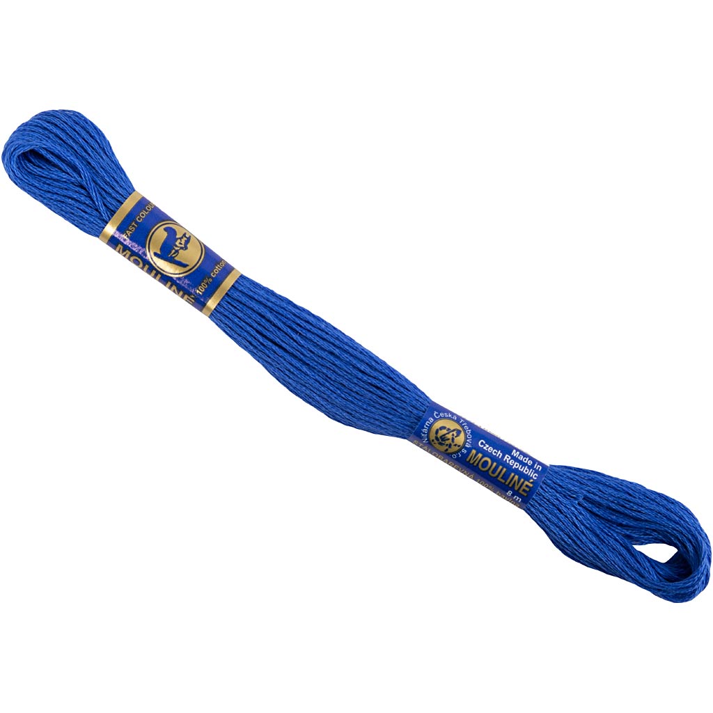 Fil de broderie, bleu, 8 m 1 balle