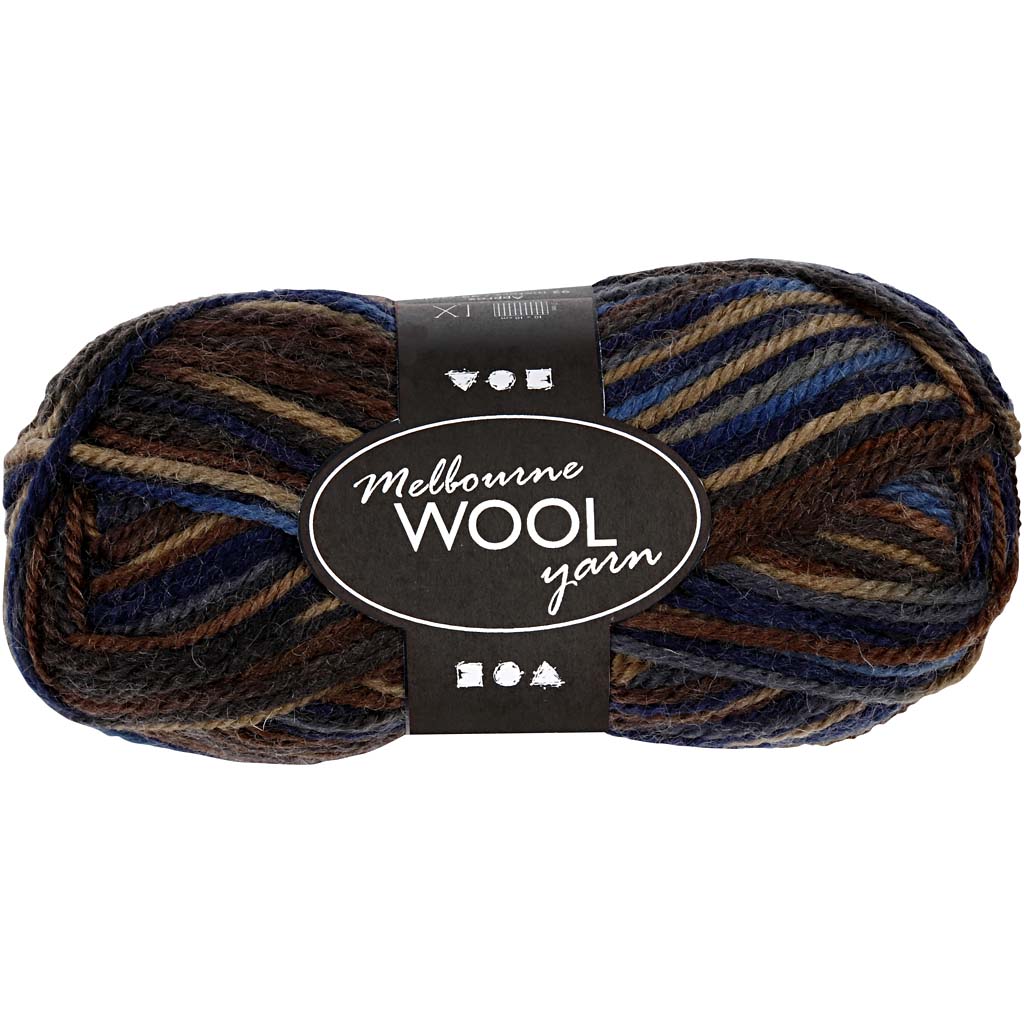 Fil de laine Creativ company melbourne, l : 92 m, harmonie marron, 50 g 1 pelote