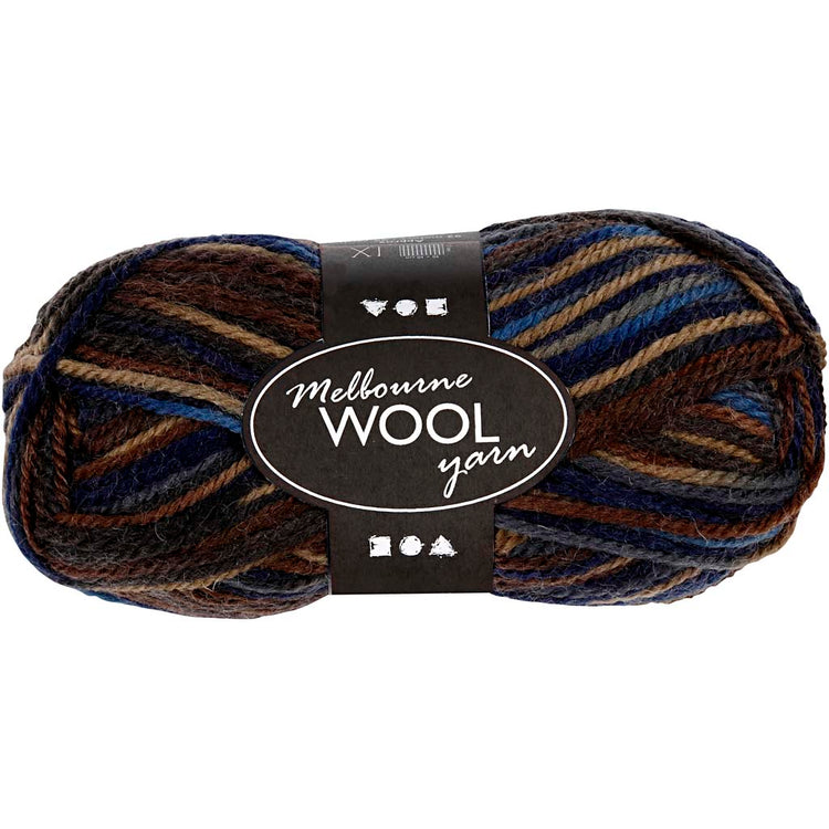 Fil de laine Creativ company melbourne, l : 92 m, harmonie marron, 50 g 1 pelote