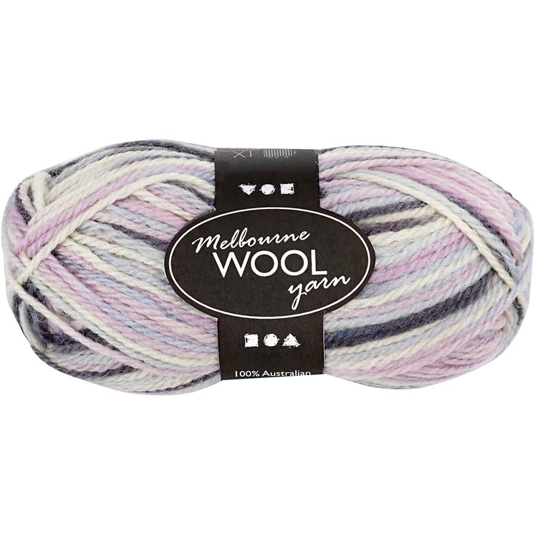 Fil de laine Creativ company melbourne, l : 92 m, violet pastel, 50 g 1 pelote
