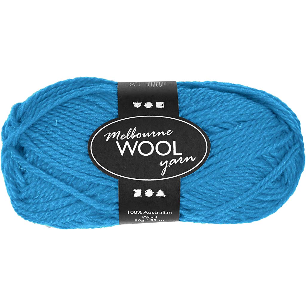 Fil de laine Creativ company melbourne, l : 92 m, bleu clair, 50 g 1 pelote