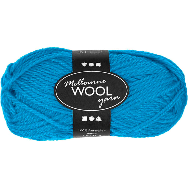 Fil de laine Creativ company melbourne, l : 92 m, bleu clair, 50 g 1 pelote
